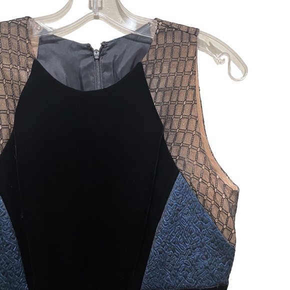 Carmen Marc Valvo A Line Sleeveless Mini Dress Blue Size 10 - Picture 5 of 8